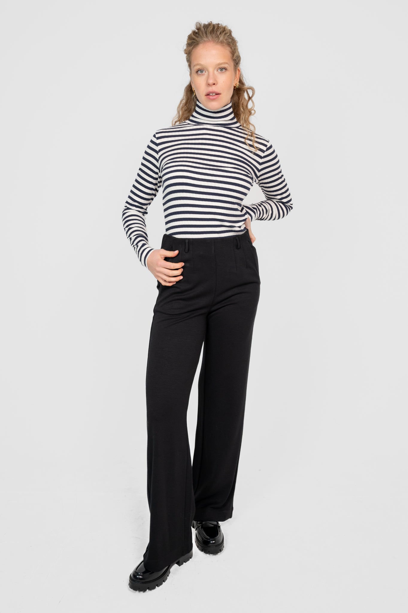 Wide Pants aus Jersey schwarz