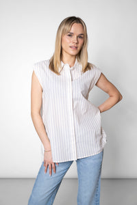 gestreifte Bluse mit Schlitz